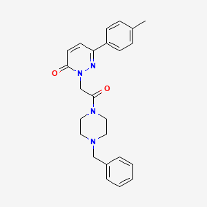 molecular formula C24H26N4O2 B11208253 2-(2-(4-benzylpiperazin-1-yl)-2-oxoethyl)-6-(p-tolyl)pyridazin-3(2H)-one 