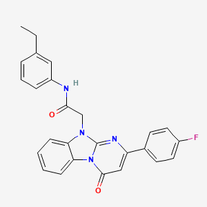 molecular formula C26H21FN4O2 B11208263 N-(3-ethylphenyl)-2-[2-(4-fluorophenyl)-4-oxopyrimido[1,2-a]benzimidazol-10(4H)-yl]acetamide 