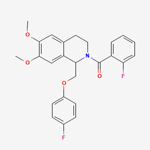 (1-((4-fluorophenoxy)methyl)-6,7-dimethoxy-3,4-dihydroisoquinolin-2(1H)-yl)(2-fluorophenyl)methanone