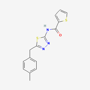 molecular formula C15H13N3OS2 B11208281 N-[5-(4-methylbenzyl)-1,3,4-thiadiazol-2-yl]thiophene-2-carboxamide 