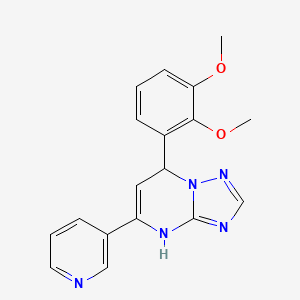 molecular formula C18H17N5O2 B11208286 2-Methoxy-3-[5-(3-pyridyl)-4,7-dihydro[1,2,4]triazolo[1,5-A]pyrimidin-7-YL]phenyl methyl ether 