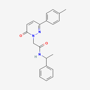 molecular formula C21H21N3O2 B11208290 2-(6-oxo-3-(p-tolyl)pyridazin-1(6H)-yl)-N-(1-phenylethyl)acetamide 