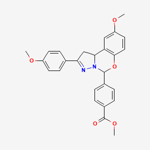 Methyl 4-[9-methoxy-2-(4-methoxyphenyl)-1,10b-dihydropyrazolo[1,5-c][1,3]benzoxazin-5-yl]benzoate