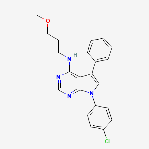 molecular formula C22H21ClN4O B11208301 7-(4-chlorophenyl)-N-(3-methoxypropyl)-5-phenyl-7H-pyrrolo[2,3-d]pyrimidin-4-amine 