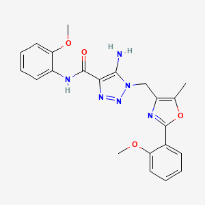 molecular formula C22H22N6O4 B11208308 5-amino-N-(2-methoxyphenyl)-1-{[2-(2-methoxyphenyl)-5-methyl-1,3-oxazol-4-yl]methyl}-1H-1,2,3-triazole-4-carboxamide 