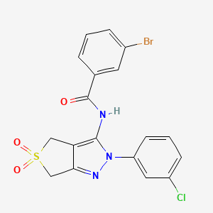 3-bromo-N-(2-(3-chlorophenyl)-5,5-dioxido-4,6-dihydro-2H-thieno[3,4-c]pyrazol-3-yl)benzamide