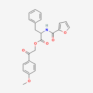 molecular formula C23H21NO6 B11208351 2-(4-methoxyphenyl)-2-oxoethyl N-(furan-2-ylcarbonyl)phenylalaninate 