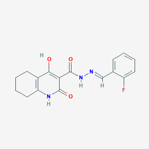 molecular formula C17H16FN3O3 B11208372 N'-[(E)-(2-fluorophenyl)methylidene]-4-hydroxy-2-oxo-1,2,5,6,7,8-hexahydroquinoline-3-carbohydrazide 