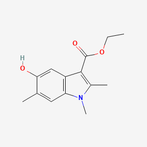 molecular formula C14H17NO3 B11208387 Ethyl 5-hydroxy-1,2,6-trimethylindole-3-carboxylate 