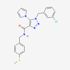 molecular formula C22H20ClN5OS B11208415 1-(3-chlorobenzyl)-N-[4-(methylsulfanyl)benzyl]-5-(1H-pyrrol-1-yl)-1H-1,2,3-triazole-4-carboxamide 