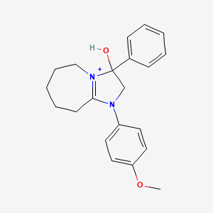 molecular formula C21H25N2O2+ B11208430 3-hydroxy-1-(4-methoxyphenyl)-3-phenyl-2,5,6,7,8,9-hexahydro-3H-imidazo[1,2-a]azepin-1-ium 