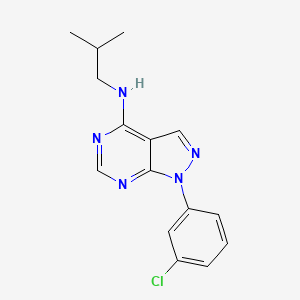 molecular formula C15H16ClN5 B11208438 1-(3-chlorophenyl)-N-(2-methylpropyl)-1H-pyrazolo[3,4-d]pyrimidin-4-amine 