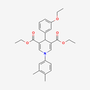 molecular formula C27H31NO5 B11208449 Diethyl 1-(3,4-dimethylphenyl)-4-(3-ethoxyphenyl)-1,4-dihydropyridine-3,5-dicarboxylate 