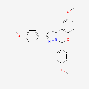 5-(4-Ethoxyphenyl)-9-methoxy-2-(4-methoxyphenyl)-1,10b-dihydropyrazolo[1,5-c][1,3]benzoxazine