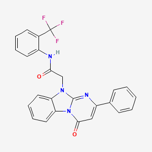 molecular formula C25H17F3N4O2 B11208465 2-(4-oxo-2-phenylpyrimido[1,2-a]benzimidazol-10(4H)-yl)-N-[2-(trifluoromethyl)phenyl]acetamide 