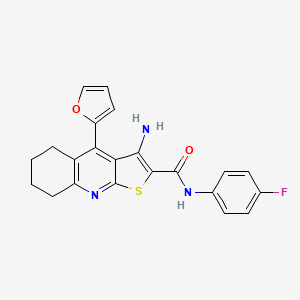 3-amino-N-(4-fluorophenyl)-4-(furan-2-yl)-5,6,7,8-tetrahydrothieno[2,3-b]quinoline-2-carboxamide