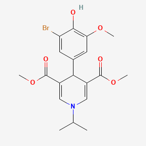 Dimethyl 4-(3-bromo-4-hydroxy-5-methoxyphenyl)-1-(propan-2-yl)-1,4-dihydropyridine-3,5-dicarboxylate