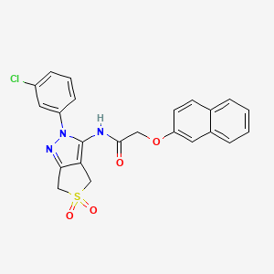 molecular formula C23H18ClN3O4S B11208516 N-(2-(3-chlorophenyl)-5,5-dioxido-4,6-dihydro-2H-thieno[3,4-c]pyrazol-3-yl)-2-(naphthalen-2-yloxy)acetamide 