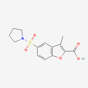 3-Methyl-5-(pyrrolidine-1-sulfonyl)-1-benzofuran-2-carboxylic acid