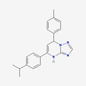 molecular formula C21H22N4 B11208554 7-(4-Methylphenyl)-5-[4-(propan-2-yl)phenyl]-4,7-dihydro[1,2,4]triazolo[1,5-a]pyrimidine 