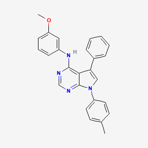 N-(3-methoxyphenyl)-7-(4-methylphenyl)-5-phenyl-7H-pyrrolo[2,3-d]pyrimidin-4-amine