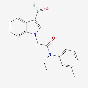 N-ethyl-2-(3-formyl-1H-indol-1-yl)-N-(3-methylphenyl)acetamide