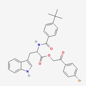 molecular formula C30H29BrN2O4 B11208579 2-(4-bromophenyl)-2-oxoethyl N-[(4-tert-butylphenyl)carbonyl]tryptophanate 