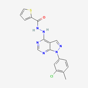 molecular formula C17H13ClN6OS B11208589 N'-[1-(3-chloro-4-methylphenyl)-1H-pyrazolo[3,4-d]pyrimidin-4-yl]thiophene-2-carbohydrazide 