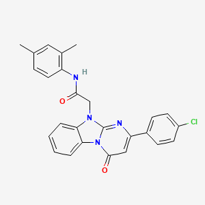 molecular formula C26H21ClN4O2 B11208617 2-[2-(4-chlorophenyl)-4-oxopyrimido[1,2-a]benzimidazol-10(4H)-yl]-N-(2,4-dimethylphenyl)acetamide 