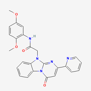 molecular formula C25H21N5O4 B11208624 N-(2,5-dimethoxyphenyl)-2-[4-oxo-2-(pyridin-2-yl)pyrimido[1,2-a]benzimidazol-10(4H)-yl]acetamide 