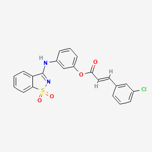 molecular formula C22H15ClN2O4S B11208633 3-[(1,1-dioxido-1,2-benzothiazol-3-yl)amino]phenyl (2E)-3-(3-chlorophenyl)prop-2-enoate 