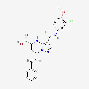 3-[(3-chloro-4-methoxyphenyl)carbamoyl]-7-[(E)-2-phenylethenyl]-4,7-dihydropyrazolo[1,5-a]pyrimidine-5-carboxylic acid