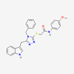 2-{[4-benzyl-5-(1H-indol-3-ylmethyl)-4H-1,2,4-triazol-3-yl]sulfanyl}-N-(4-methoxyphenyl)acetamide