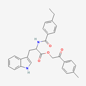 molecular formula C29H28N2O4 B11208656 2-(4-methylphenyl)-2-oxoethyl N-[(4-ethylphenyl)carbonyl]tryptophanate 