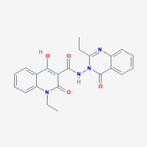 molecular formula C22H20N4O4 B11208664 1-ethyl-N-(2-ethyl-4-oxoquinazolin-3-yl)-2-hydroxy-4-oxoquinoline-3-carboxamide 