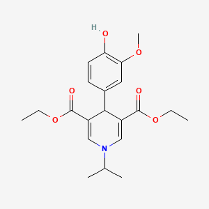 molecular formula C21H27NO6 B11208665 Diethyl 4-(4-hydroxy-3-methoxyphenyl)-1-(propan-2-yl)-1,4-dihydropyridine-3,5-dicarboxylate 