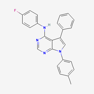 molecular formula C25H19FN4 B11208678 N-(4-fluorophenyl)-7-(4-methylphenyl)-5-phenyl-7H-pyrrolo[2,3-d]pyrimidin-4-amine 