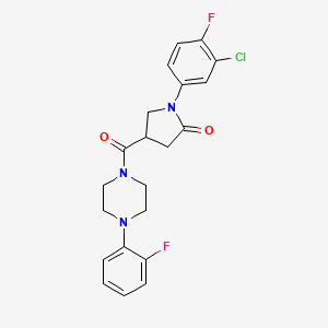 1-(3-Chloro-4-fluorophenyl)-4-[4-(2-fluorophenyl)piperazine-1-carbonyl]pyrrolidin-2-one