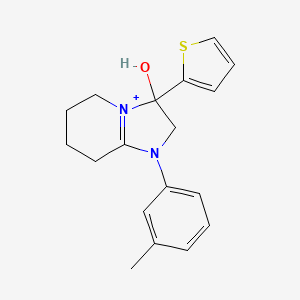 3-Hydroxy-1-(3-methylphenyl)-3-(2-thienyl)-2,3,5,6,7,8-hexahydroimidazo[1,2-A]pyridin-1-ium