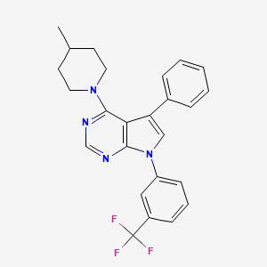 molecular formula C25H23F3N4 B11208706 4-(4-methylpiperidin-1-yl)-5-phenyl-7-[3-(trifluoromethyl)phenyl]-7H-pyrrolo[2,3-d]pyrimidine 