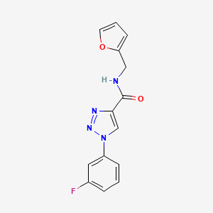 molecular formula C14H11FN4O2 B11208719 1-(3-fluorophenyl)-N-(furan-2-ylmethyl)-1H-1,2,3-triazole-4-carboxamide 