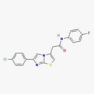 molecular formula C19H13ClFN3OS B11208754 2-[6-(4-chlorophenyl)imidazo[2,1-b][1,3]thiazol-3-yl]-N-(4-fluorophenyl)acetamide 