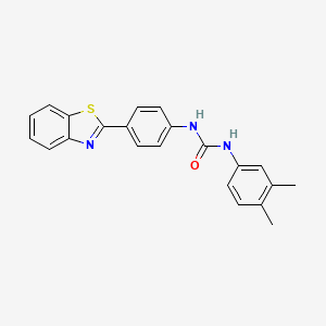 molecular formula C22H19N3OS B11208762 1-(4-(Benzo[d]thiazol-2-yl)phenyl)-3-(3,4-dimethylphenyl)urea 