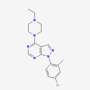 molecular formula C18H21ClN6 B11208765 1-(4-chloro-2-methylphenyl)-4-(4-ethylpiperazin-1-yl)-1H-pyrazolo[3,4-d]pyrimidine 