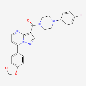 molecular formula C24H20FN5O3 B11208800 [7-(1,3-Benzodioxol-5-yl)pyrazolo[1,5-a]pyrimidin-3-yl][4-(4-fluorophenyl)piperazin-1-yl]methanone 