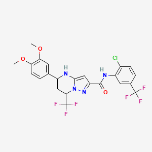 N-[2-chloro-5-(trifluoromethyl)phenyl]-5-(3,4-dimethoxyphenyl)-7-(trifluoromethyl)-4,5,6,7-tetrahydropyrazolo[1,5-a]pyrimidine-2-carboxamide