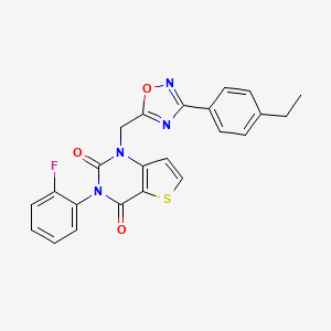 molecular formula C23H17FN4O3S B11208811 1-{[3-(4-ethylphenyl)-1,2,4-oxadiazol-5-yl]methyl}-3-(2-fluorophenyl)-1H,2H,3H,4H-thieno[3,2-d]pyrimidine-2,4-dione 