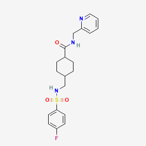 4-({[(4-fluorophenyl)sulfonyl]amino}methyl)-N-(pyridin-2-ylmethyl)cyclohexanecarboxamide