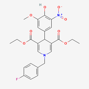 Diethyl 1-(4-fluorobenzyl)-4-(4-hydroxy-3-methoxy-5-nitrophenyl)-1,4-dihydropyridine-3,5-dicarboxylate