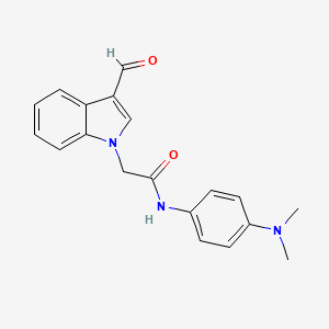 molecular formula C19H19N3O2 B11208850 N-[4-(dimethylamino)phenyl]-2-(3-formyl-1H-indol-1-yl)acetamide 